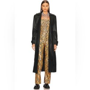 Snake print on leather pant